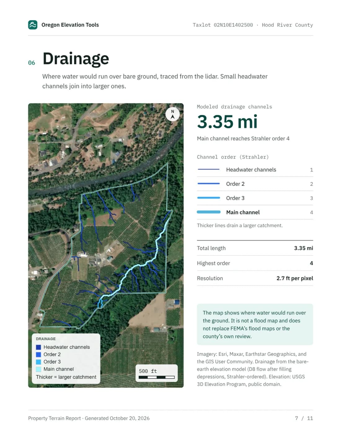 Page 7 of the sample report: Drainage